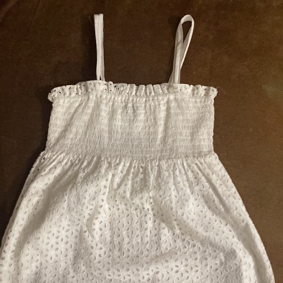MODA INTERNATIONAL 100% COTTON SUNDRESS W/REMOVABLE STRAPS EYELET FLOWY - Picture 5 of 9